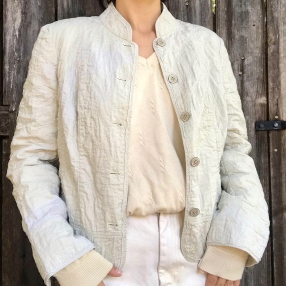 off-white/khaki quilted blazer - Picture 1 of 3